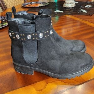 Girl's Jable Embellished Faux Suede Chelsea Boots